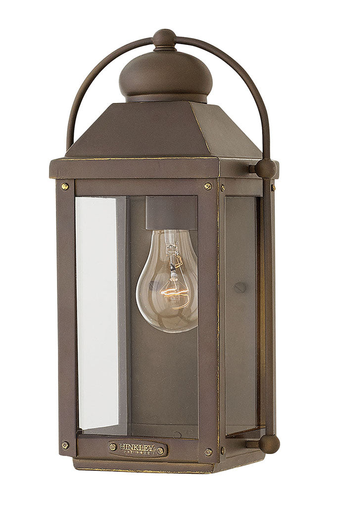 ANCHORAGE-Small Wall Mount Lantern Outdoor Wall Lights Hinkley Light Oiled Bronze