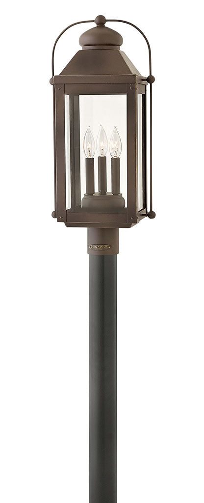 ANCHORAGE-Large Post Top or Pier Mount Lantern Pier & Post Mount Lights Hinkley Light Oiled Bronze