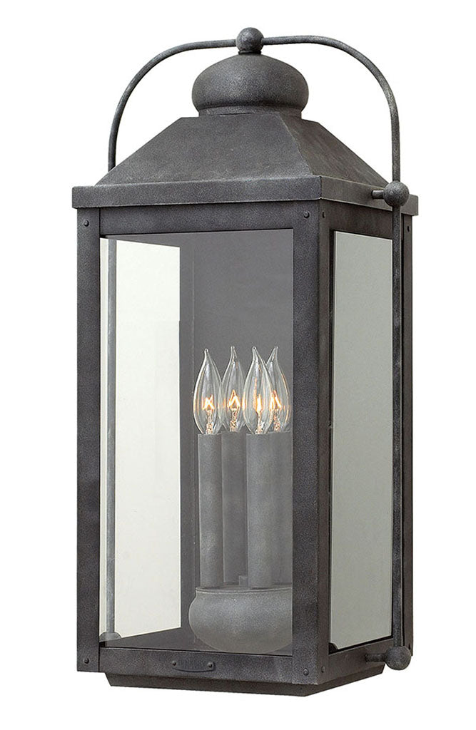 ANCHORAGE-Extra Large Wall Mount Lantern Outdoor Wall Lights Hinkley Aged Zinc
