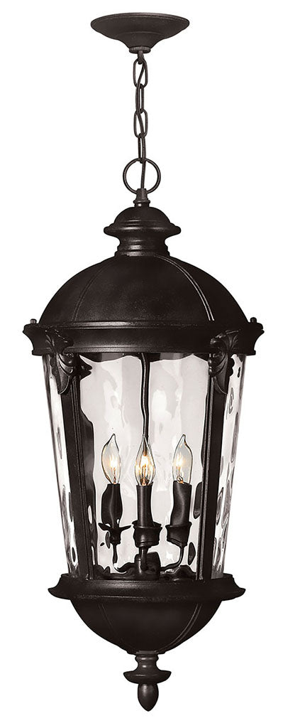 OUTDOOR WINDSOR Hanging Lantern Outdoor Hanging Lights Hinkley Black 12.5x12.5x28.5