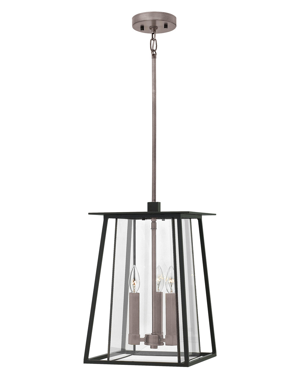 OUTDOOR WALKER Hanging Lantern Outdoor Hanging Lights Hinkley Black 11.5x11.5x17.25