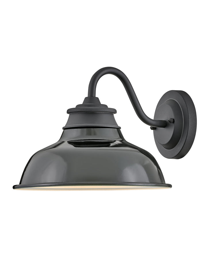 OUTDOOR WALLACE Gooseneck Barn Light Outdoor Wall Lights Hinkley Museum Black with Gloss Black accent 14.5x12.0x9.5