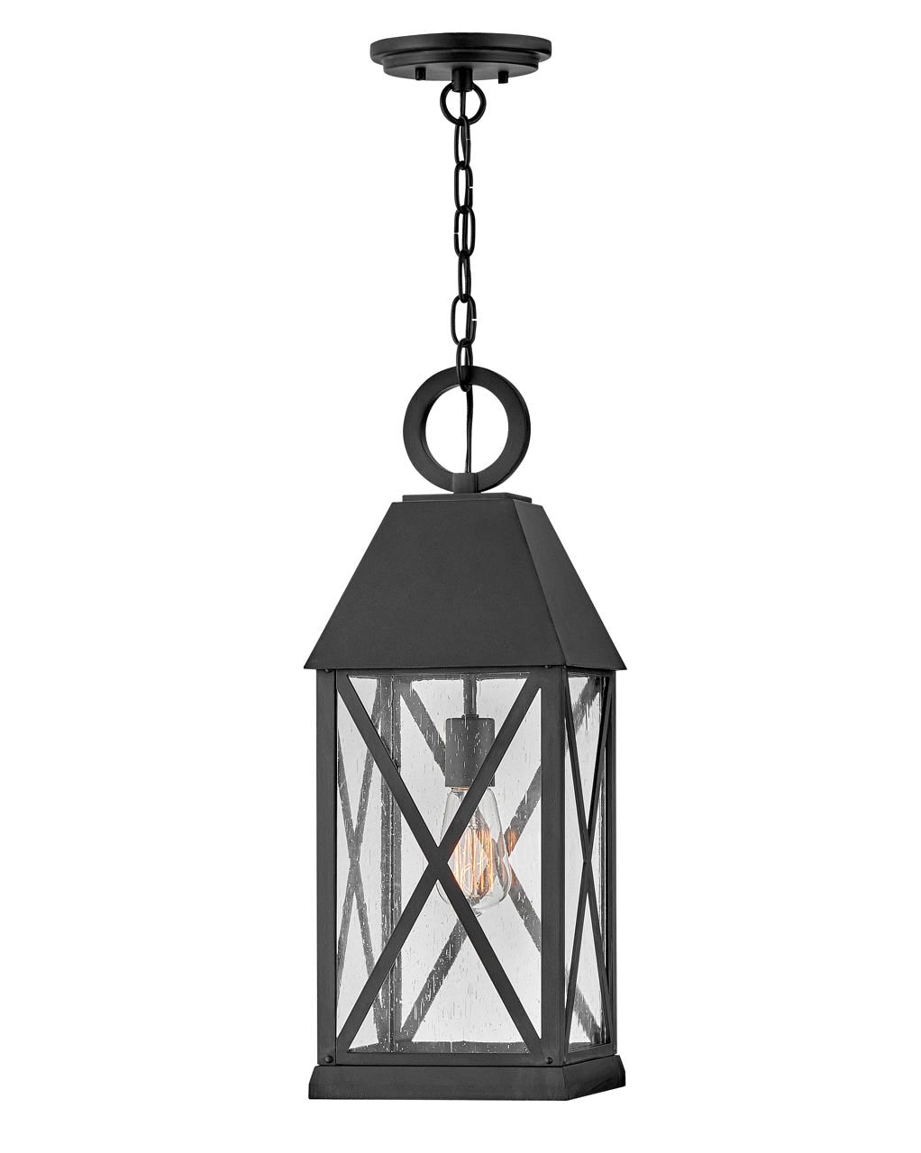 OUTDOOR BRIAR Hanging Lantern Outdoor Hanging Lights Hinkley Museum Black 8.0x8.0x23.0