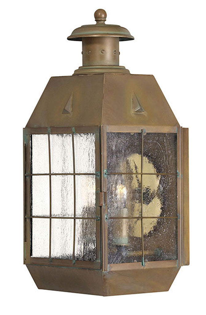 OUTDOOR NANTUCKET Wall Mount Lantern Outdoor Wall Lights Hinkley Aged Brass 6.75x6.0x16.75
