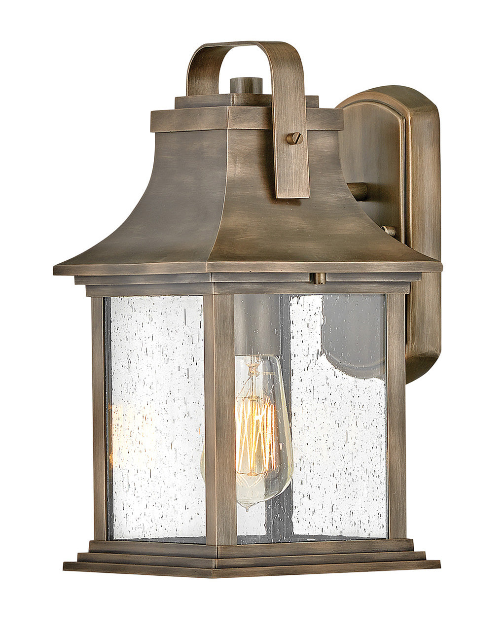 OUTDOOR GRANT Wall Mount Lantern Outdoor Wall Lights Hinkley Burnished Bronze 8.25x7.25x13.75