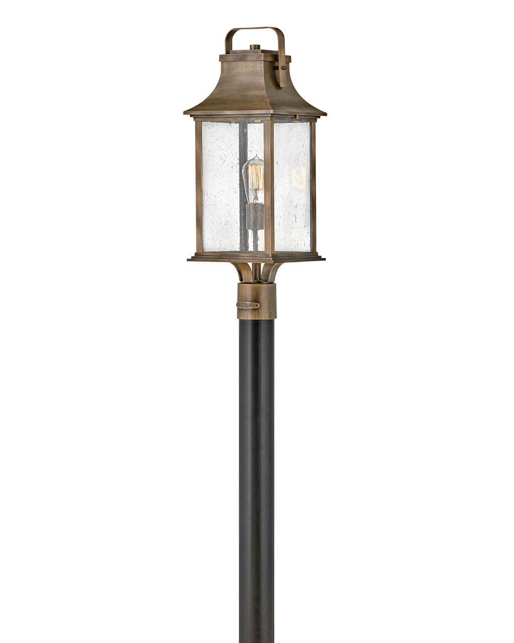 OUTDOOR GRANT Post Top or Pier Mount Lantern Pier & Post Mount Lights Hinkley Burnished Bronze 8.5x8.5x23.75