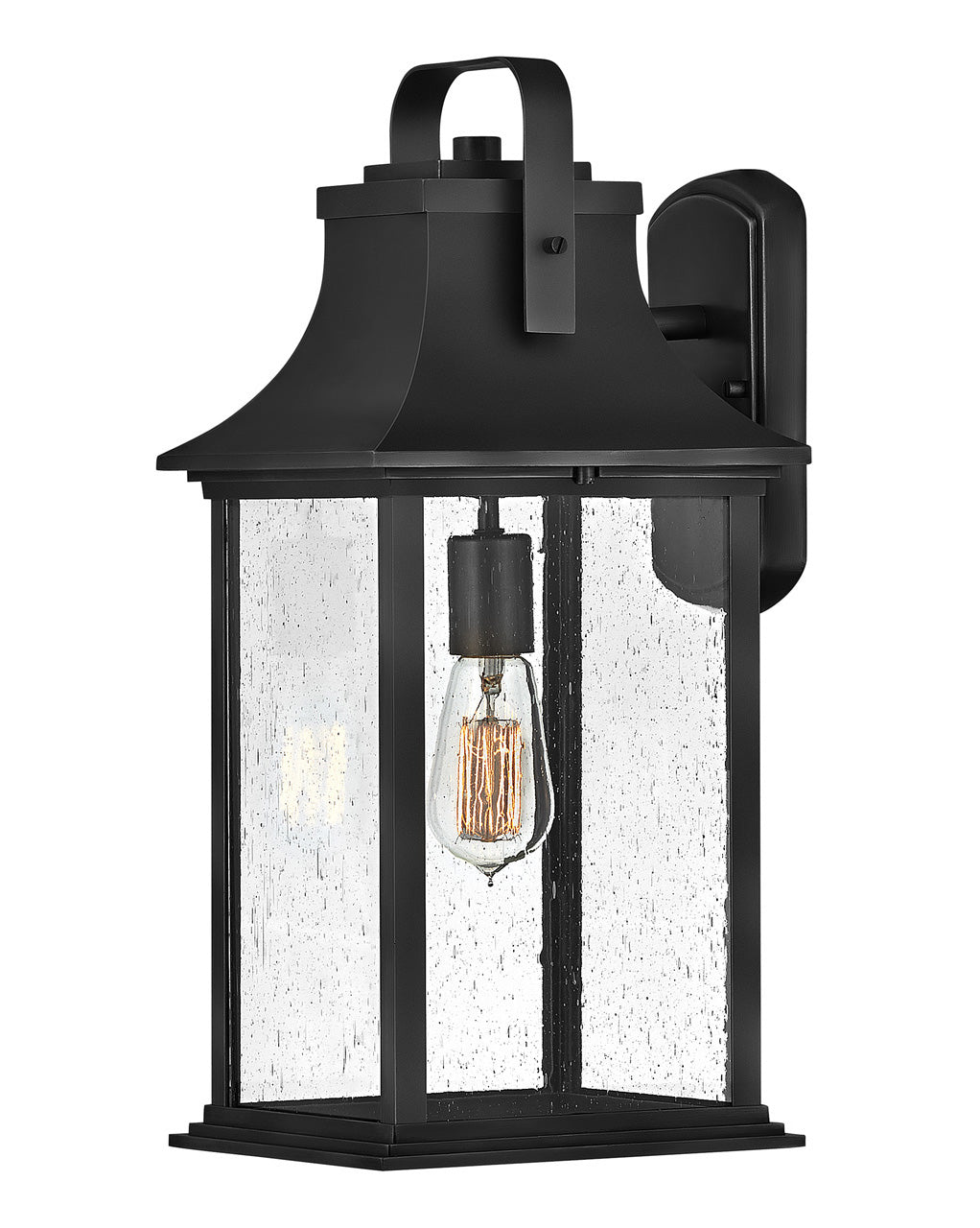 OUTDOOR GRANT Wall Mount Lantern Outdoor Wall Lights Hinkley Textured Black 9.5x8.5x19.0