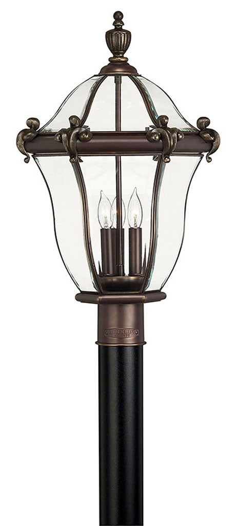 OUTDOOR SAN CLEMENTE Post Top or Pier Mount Lantern Pier & Post Mount Lights Hinkley Copper Bronze 14.0x14.0x22.25
