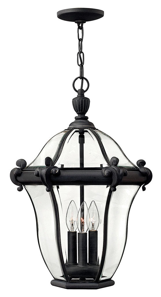 OUTDOOR SAN CLEMENTE Hanging Lantern Outdoor Hanging Lights Hinkley Museum Black 14.0x14.0x20.0