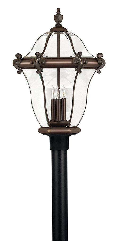 OUTDOOR SAN CLEMENTE Post Top or Pier Mount Lantern Pier & Post Mount Lights Hinkley Copper Bronze 17.0x17.0x26.25