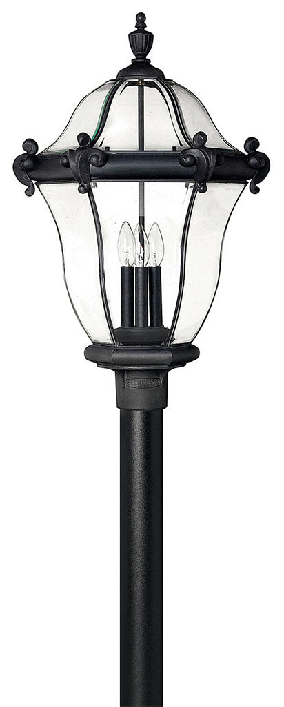 OUTDOOR SAN CLEMENTE Post Top or Pier Mount Lantern Pier & Post Mount Lights Hinkley Museum Black 17.0x17.0x26.25