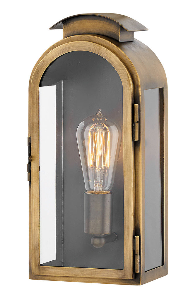 OUTDOOR ROWLEY Wall Mount Lantern Outdoor Wall Lights Hinkley Light Antique Brass 5.0x6.0x13.25