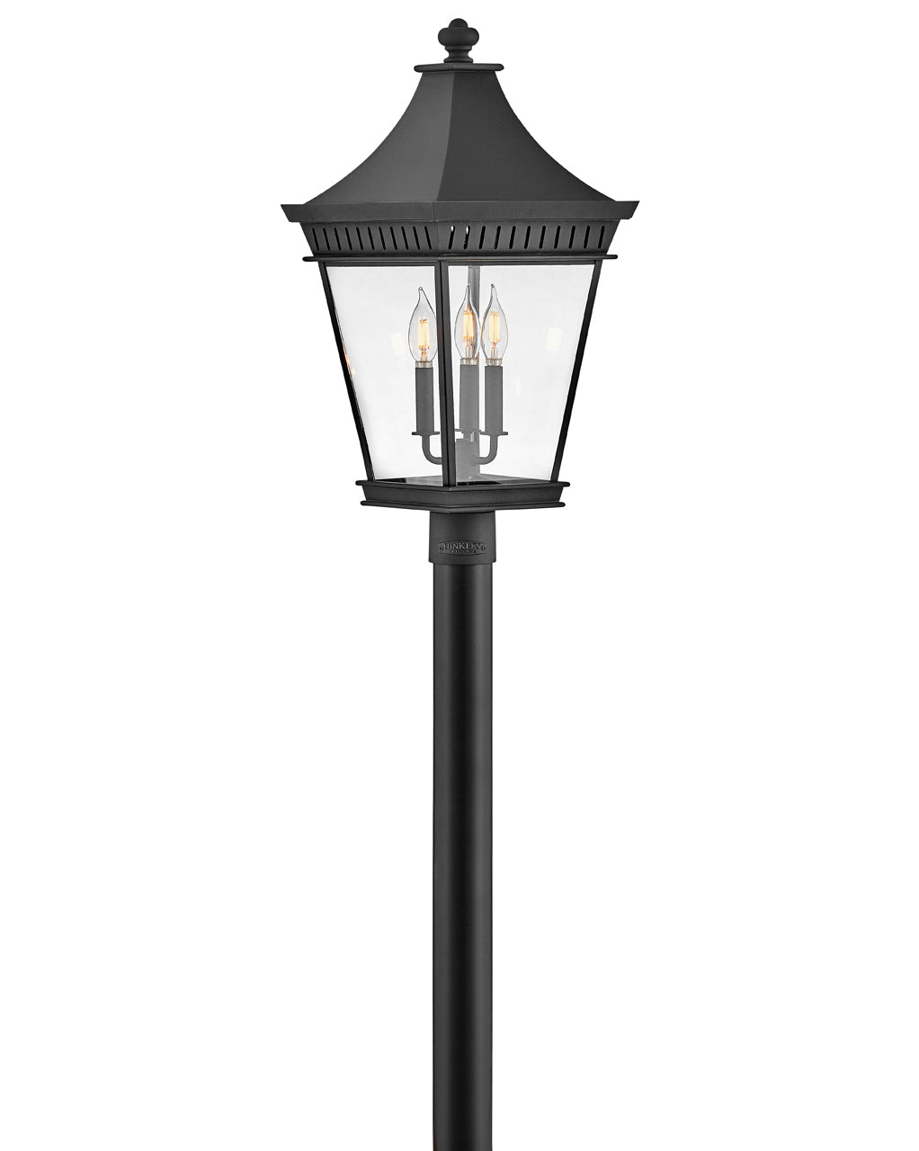 OUTDOOR CHAPEL HILL Post Top or Pier Mount Lantern Pier & Post Mount Lights Hinkley Museum Black 12.5x12.5x26.5
