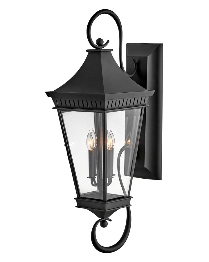 OUTDOOR CHAPEL HILL Wall Mount Lantern Outdoor Wall Lights Hinkley Museum Black 17.5x12.5x40.0