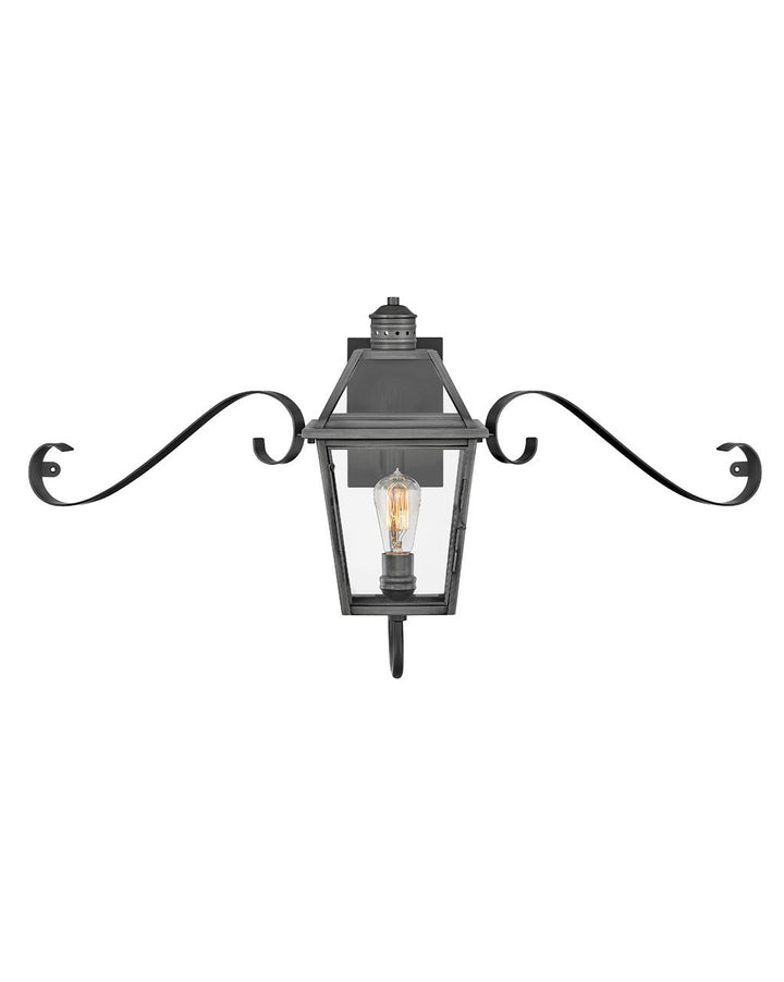 OUTDOOR NOUVELLE Wall Mount Lantern Outdoor Wall Lights Hinkley Blackened Brass 10.5x37.0x18.5