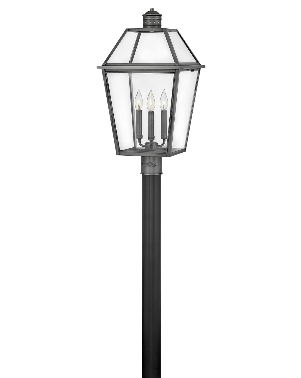 OUTDOOR NOUVELLE Post Top or Pier Mount Lantern Pier & Post Mount Lights Hinkley Blackened Brass 13.0x13.0x25.0