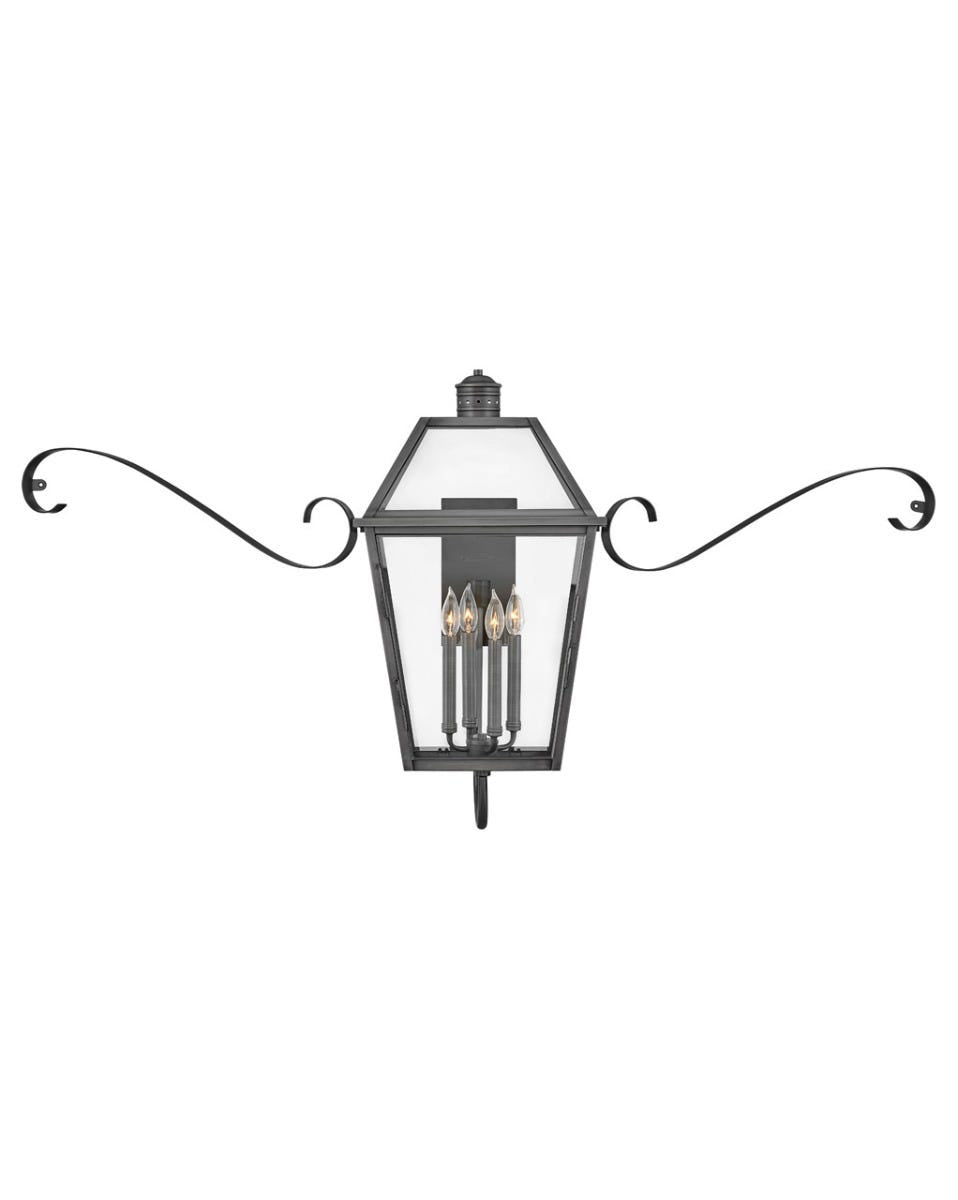OUTDOOR NOUVELLE Wall Mount Lantern Outdoor Wall Lights Hinkley Blackened Brass 18.25x60.25x30.5