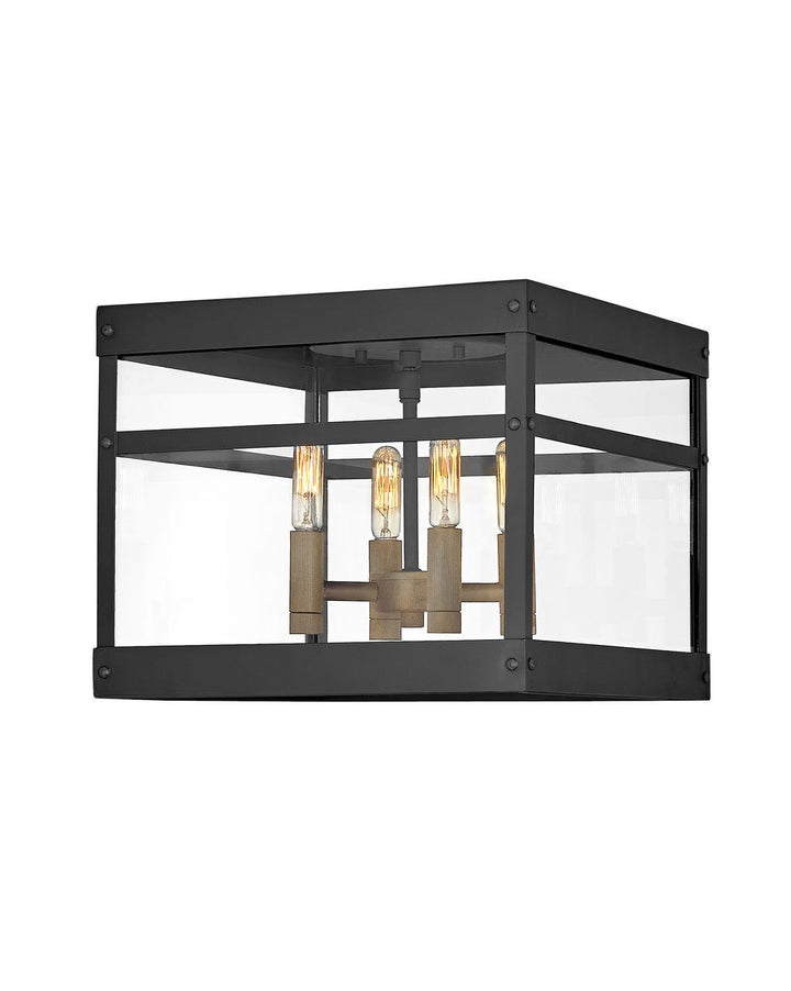 OUTDOOR PORTER Flush Mount Outdoor Wall Lights Hinkley Black 12.0x12.0x12.0