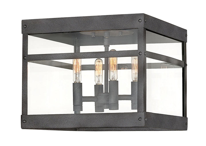OUTDOOR PORTER Flush Mount Outdoor Wall Lights Hinkley Aged Zinc 12.0x12.0x12.0