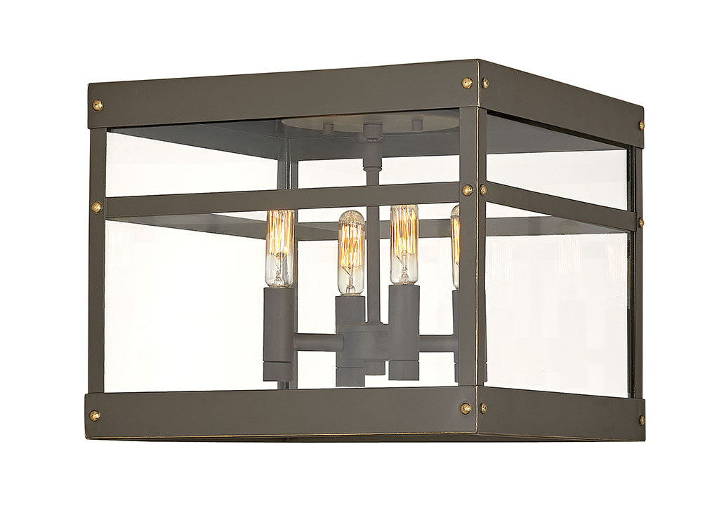 OUTDOOR PORTER Flush Mount Outdoor Wall Lights Hinkley Oil Rubbed Bronze 12.0x12.0x12.0
