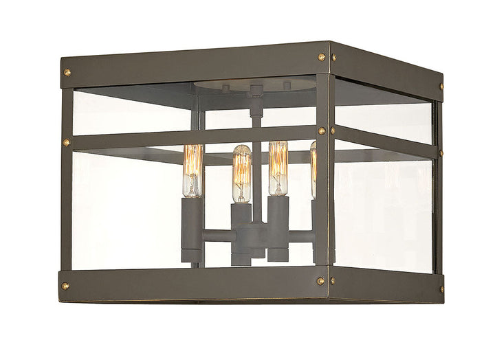 OUTDOOR PORTER Flush Mount Outdoor Wall Lights Hinkley Oil Rubbed Bronze 12.0x12.0x12.0