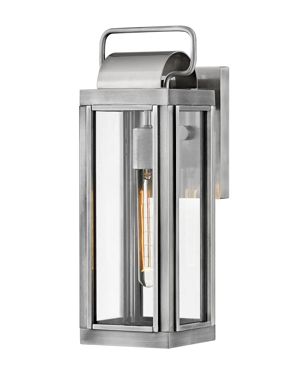 OUTDOOR SAG HARBOR Wall Mount Lantern Outdoor Wall Lights Hinkley Antique Brushed Aluminum 7.5x5.5x16.25