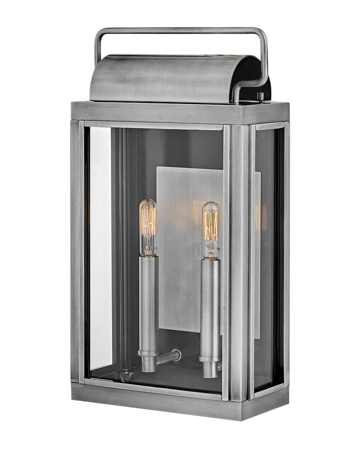 OUTDOOR SAG HARBOR Wall Mount Lantern Outdoor Wall Lights Hinkley Antique Brushed Aluminum 5.5x9.0x16.5