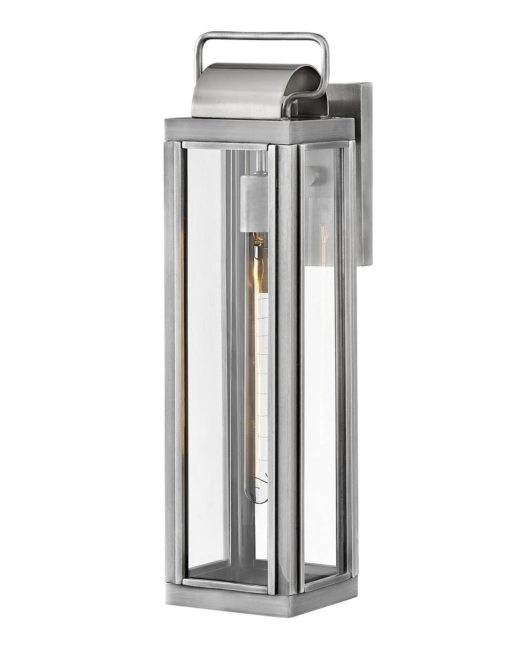 OUTDOOR SAG HARBOR Wall Mount Lantern Outdoor Wall Lights Hinkley Antique Brushed Aluminum 7.5x5.5x21.25