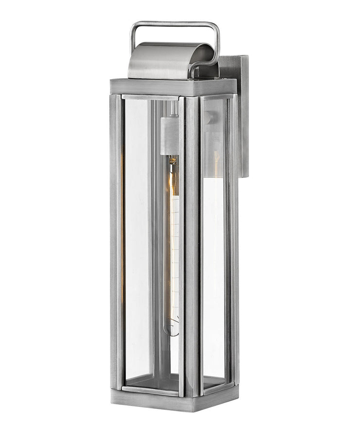 OUTDOOR SAG HARBOR Wall Mount Lantern Outdoor Wall Lights Hinkley Antique Brushed Aluminum 7.5x5.5x21.25