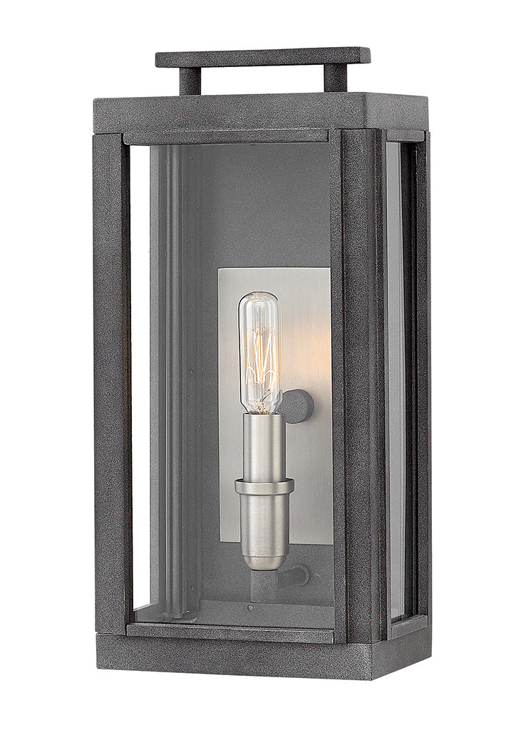 OUTDOOR SUTCLIFFE Wall Mount Lantern Outdoor Wall Lights Hinkley Aged Zinc 5.5x7.0x14.0