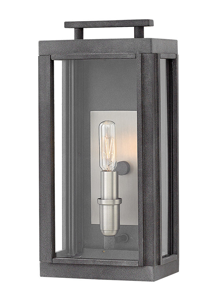 OUTDOOR SUTCLIFFE Wall Mount Lantern Outdoor Wall Lights Hinkley Aged Zinc 5.5x7.0x14.0