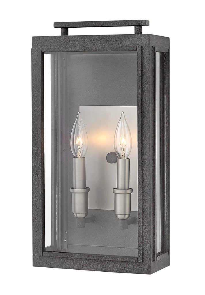 OUTDOOR SUTCLIFFE Wall Mount Lantern Outdoor Wall Lights Hinkley Aged Zinc 5.5x9.0x17.0