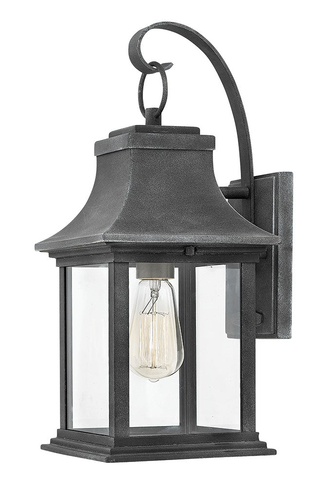 OUTDOOR ADAIR Wall Mount Lantern Outdoor Wall Lights Hinkley Aged Zinc 8.5x7.5x16.5
