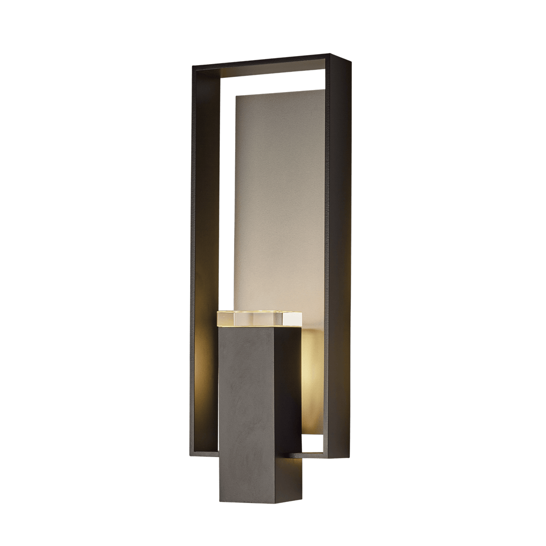 Hubbardton Forge Shadow Box Large Outdoor Sconce Outdoor Wall Lights Hubbardton Forge Coastal Black Clear Glass (ZM) Coastal Burnished Steel