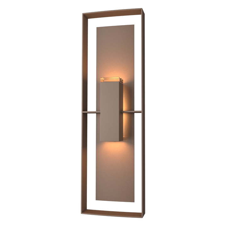 Hubbardton Forge Shadow Box Tall Outdoor Sconce Outdoor Wall Lights Hubbardton Forge Coastal Bronze Clear Glass (ZM) Coastal Bronze