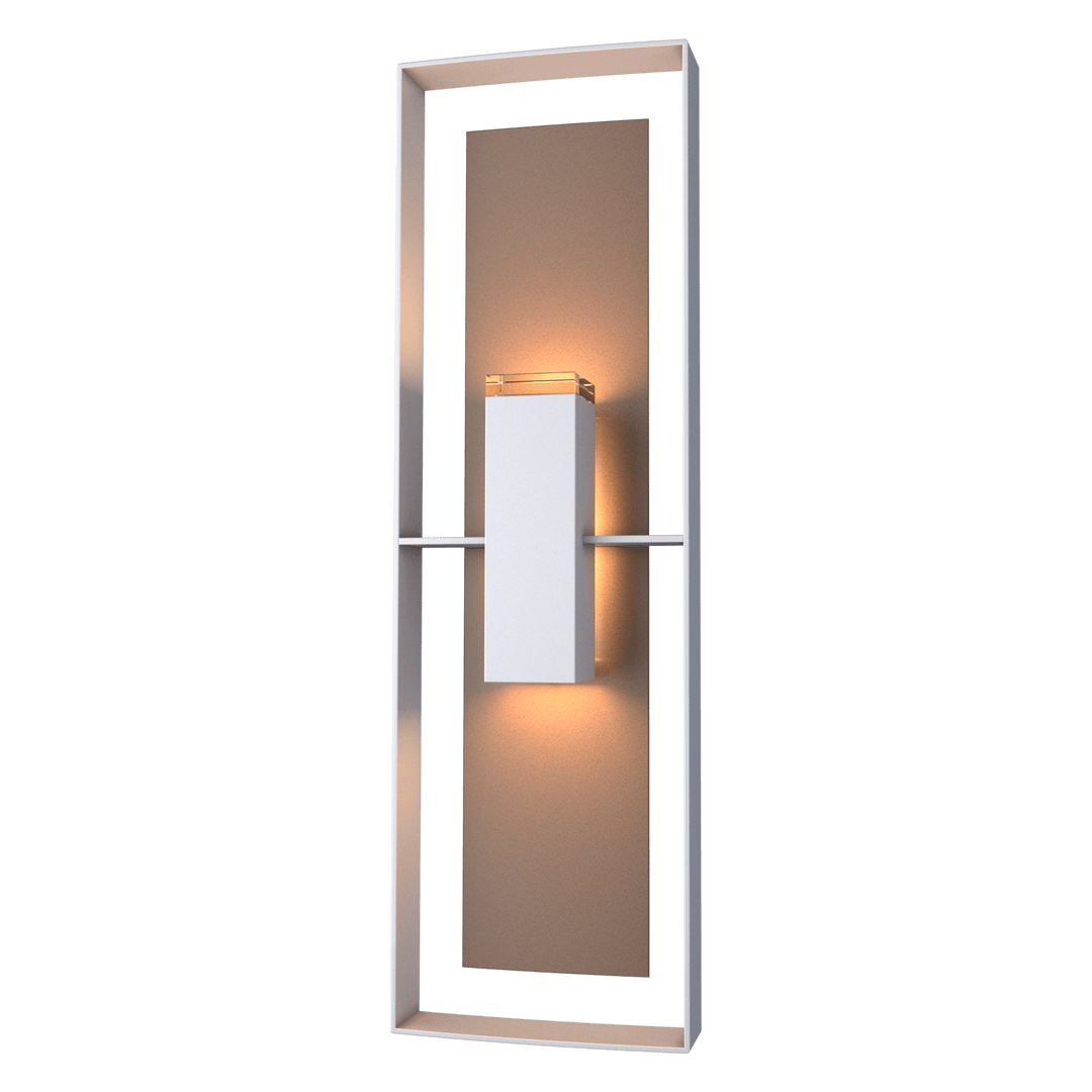 Hubbardton Forge Shadow Box Tall Outdoor Sconce Outdoor Wall Lights Hubbardton Forge Coastal Burnished Steel Clear Glass (ZM) Coastal Bronze
