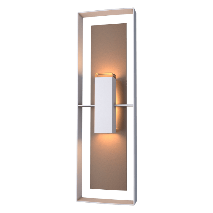 Hubbardton Forge Shadow Box Tall Outdoor Sconce Outdoor Wall Lights Hubbardton Forge Coastal Burnished Steel Clear Glass (ZM) Coastal Bronze