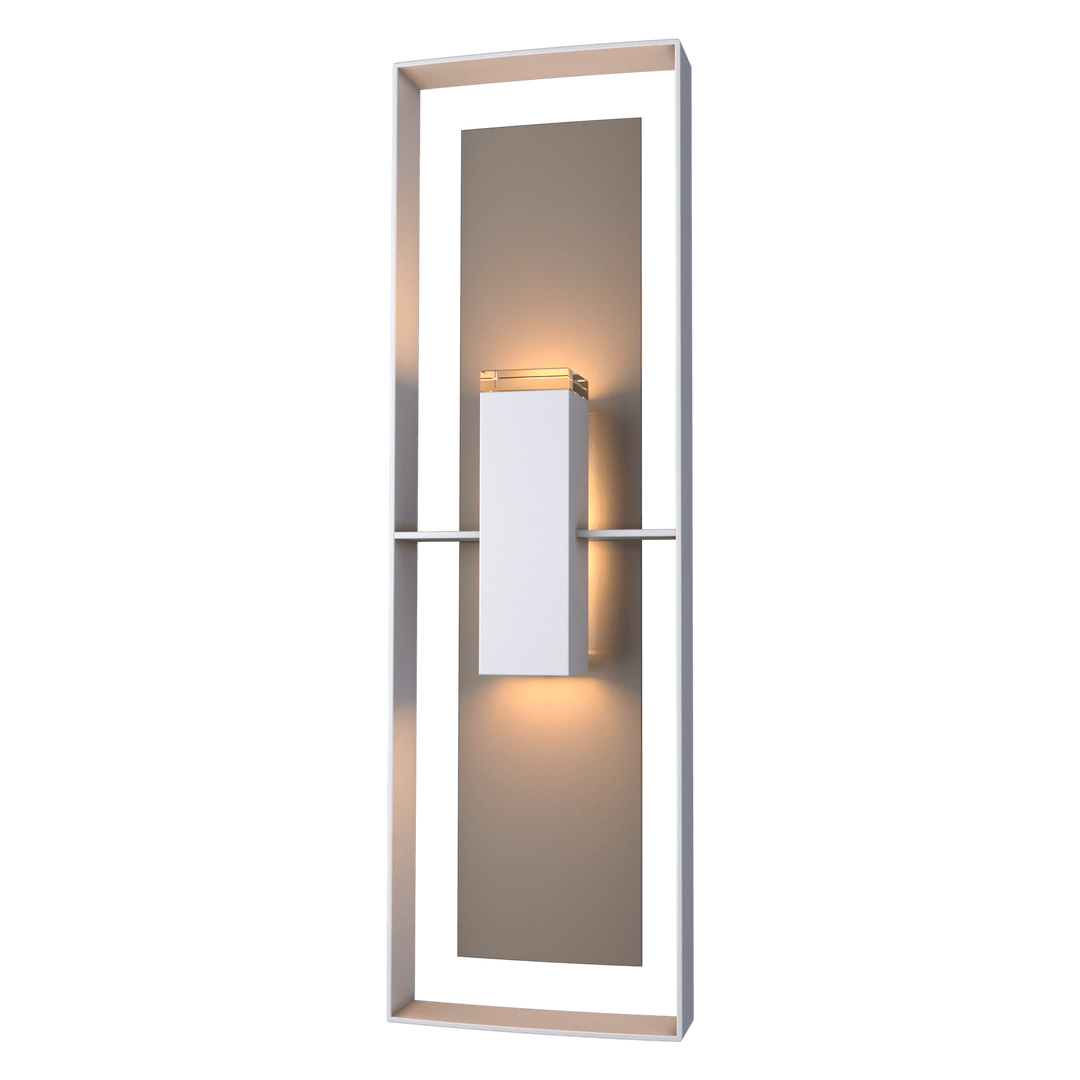 Hubbardton Forge Shadow Box Tall Outdoor Sconce Outdoor Wall Lights Hubbardton Forge Coastal Burnished Steel Clear Glass (ZM) Coastal Dark Smoke