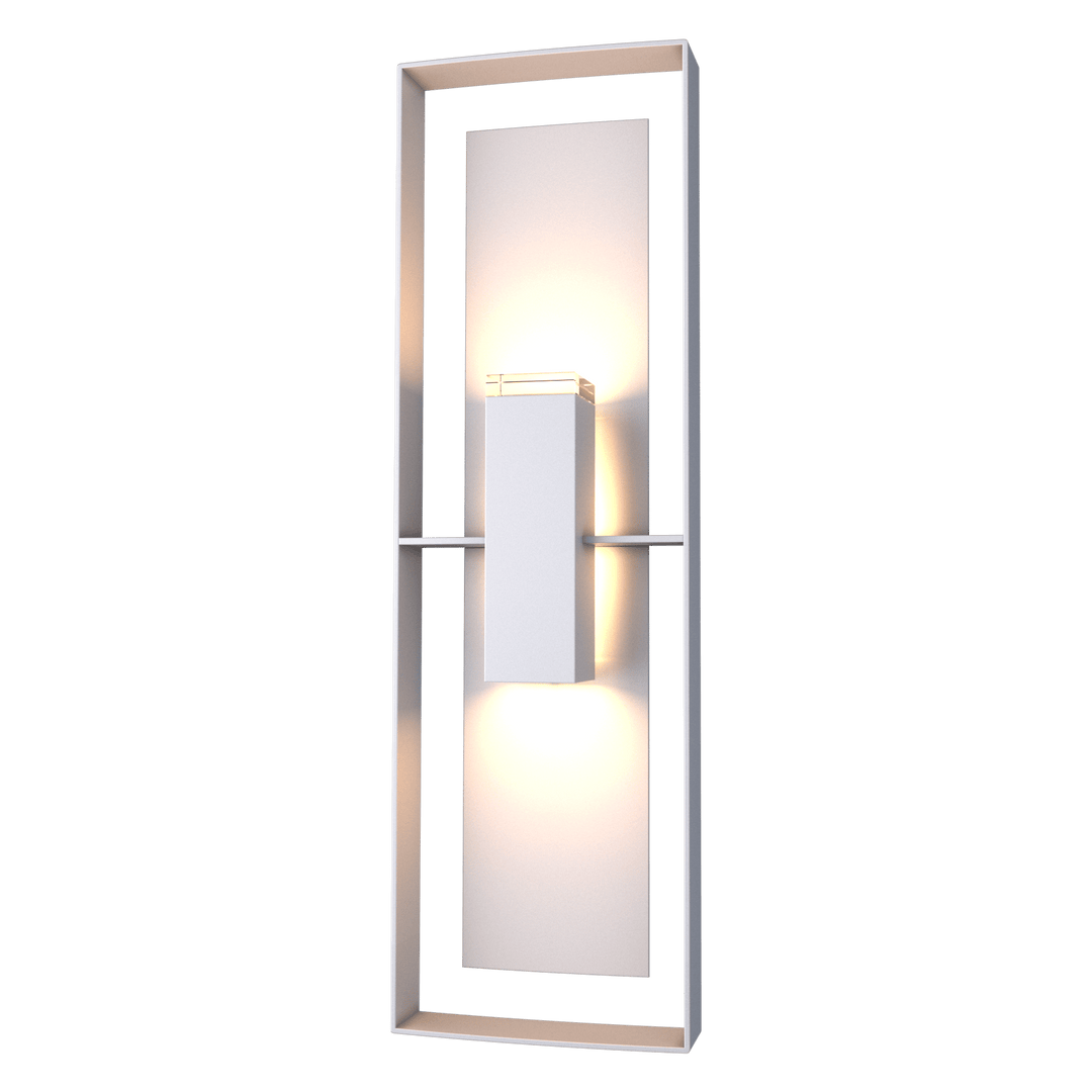 Hubbardton Forge Shadow Box Tall Outdoor Sconce Outdoor Wall Lights Hubbardton Forge Coastal Burnished Steel Clear Glass (ZM) Coastal Burnished Steel