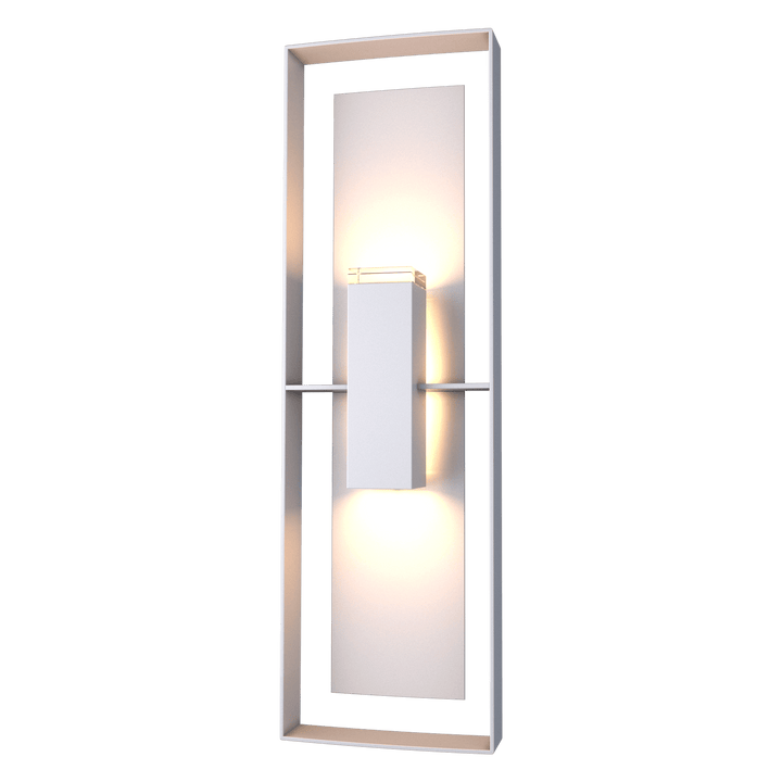 Hubbardton Forge Shadow Box Tall Outdoor Sconce Outdoor Wall Lights Hubbardton Forge Coastal Burnished Steel Clear Glass (ZM) Coastal Burnished Steel