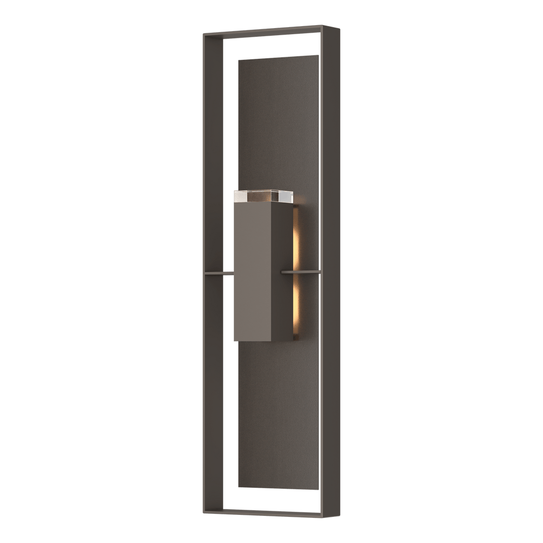 Hubbardton Forge Shadow Box Extra Tall Sconce Outdoor Wall Lights Hubbardton Forge Coastal Dark Smoke Clear Glass (ZM) Coastal Oil Rubbed Bronze
