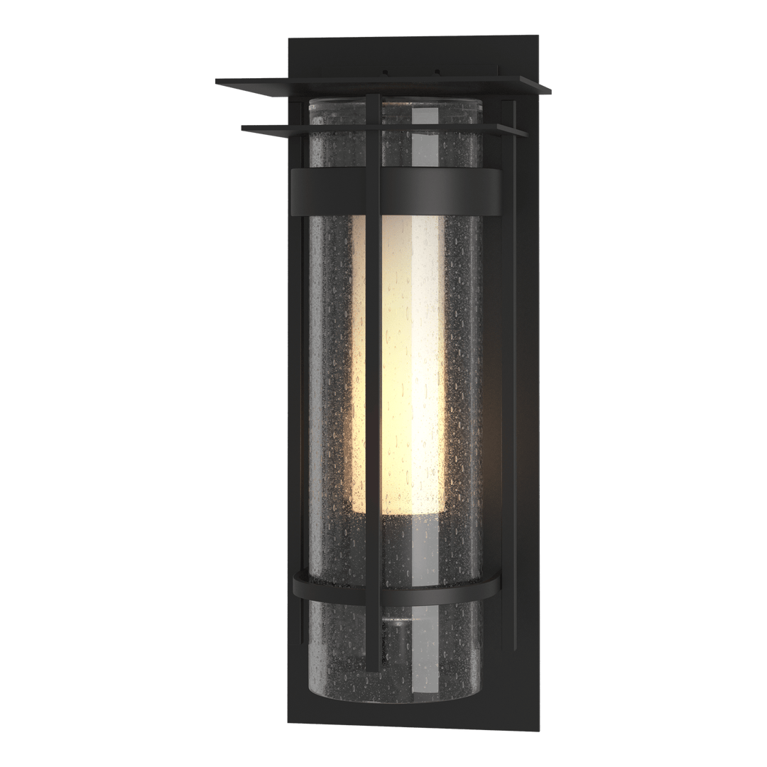 Hubbardton Forge Torch Small Outdoor Sconce with Top Plate Outdoor Wall Lights Hubbardton Forge Coastal Black