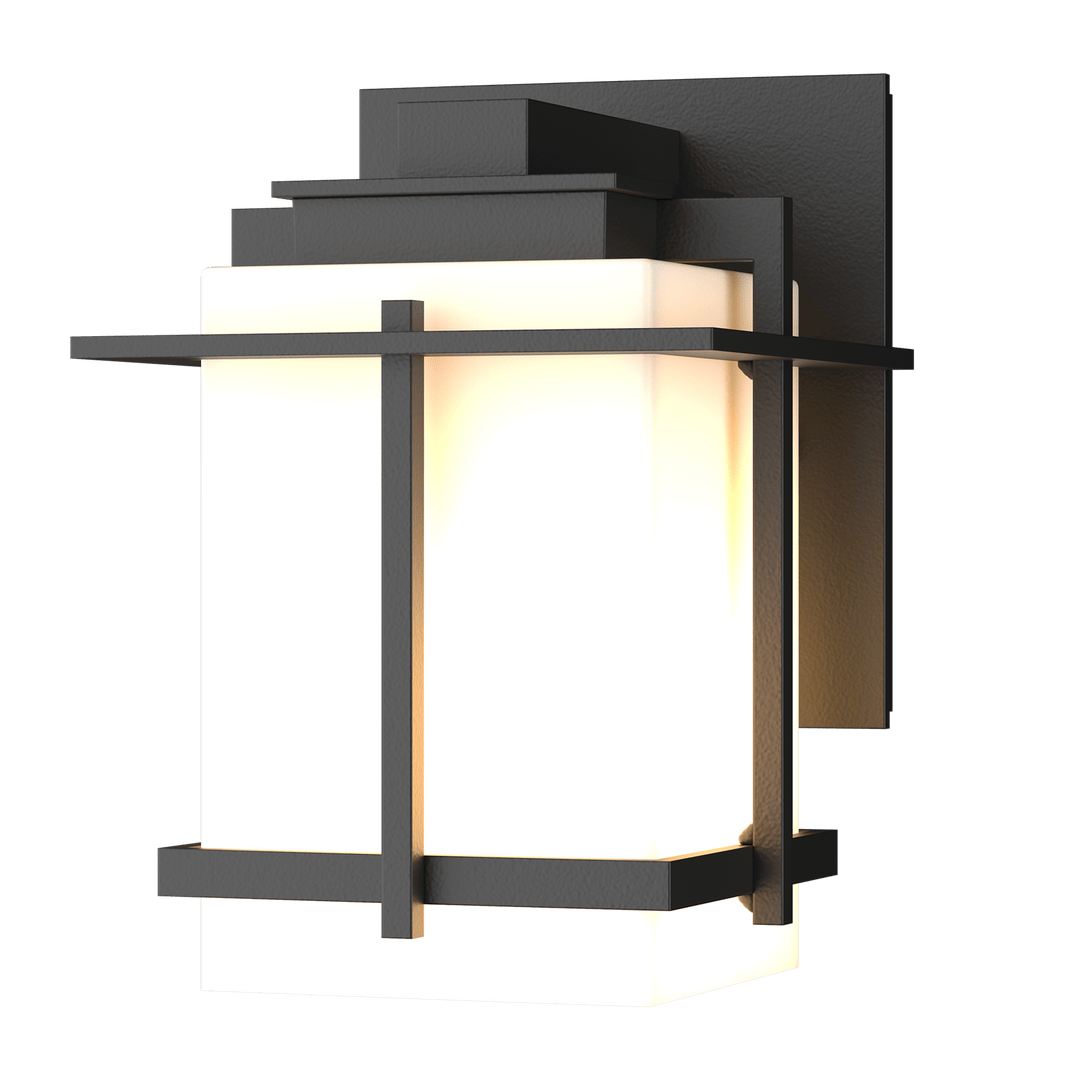 Hubbardton Forge Tourou Small Outdoor Sconce Outdoor Wall Lights Hubbardton Forge Coastal Black Opal Glass (GG)