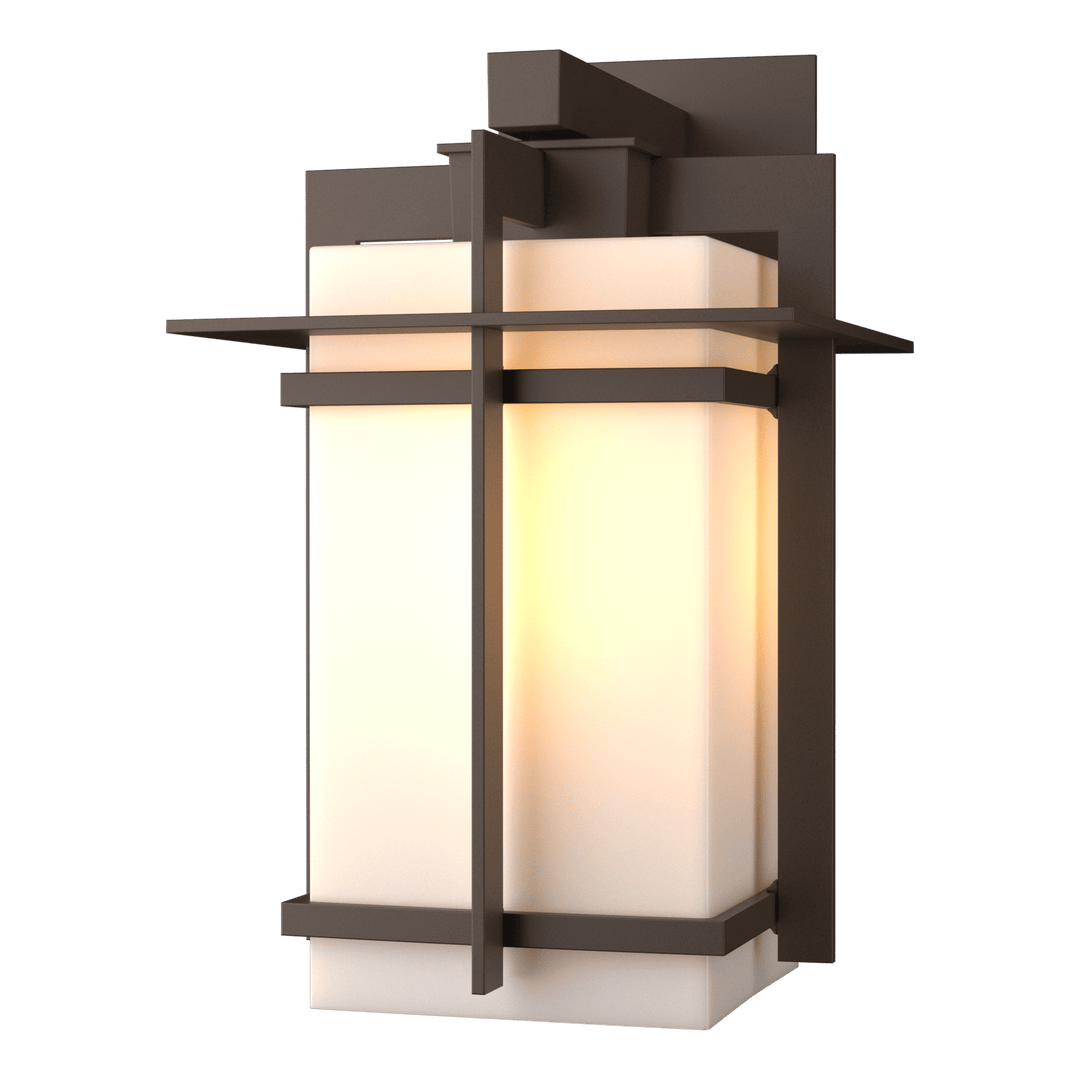 Hubbardton Forge Tourou Large Outdoor Sconce Outdoor Wall Lights Hubbardton Forge Coastal Bronze Opal Glass (GG)