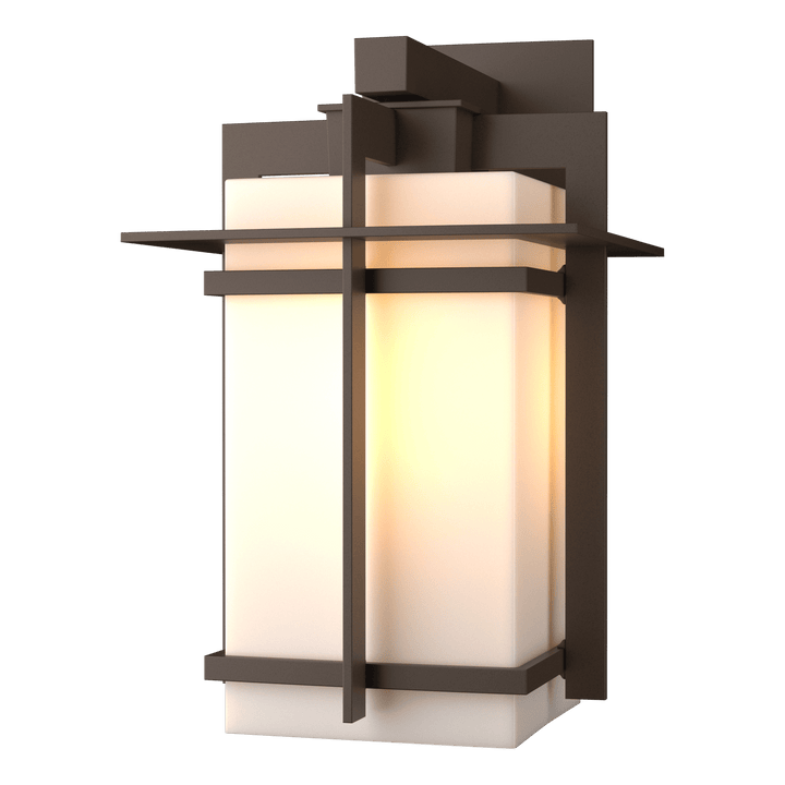 Hubbardton Forge Tourou Large Outdoor Sconce Outdoor Wall Lights Hubbardton Forge Coastal Bronze Opal Glass (GG)