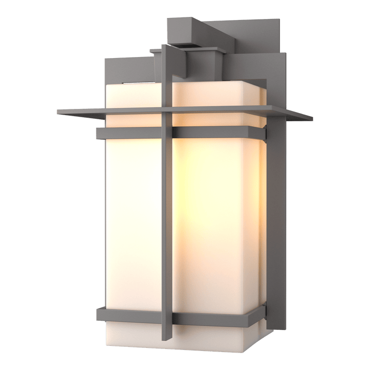 Hubbardton Forge Tourou Large Outdoor Sconce Outdoor Wall Lights Hubbardton Forge Coastal Burnished Steel Opal Glass (GG)