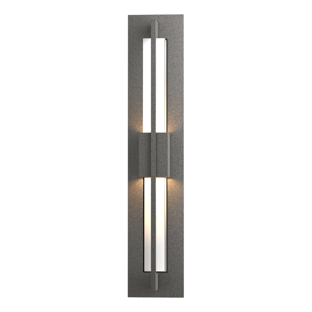 Hubbardton Forge Double Axis Small LED Outdoor Sconce Outdoor Wall Lights Hubbardton Forge Coastal Natural Iron Clear Glass (ZM)