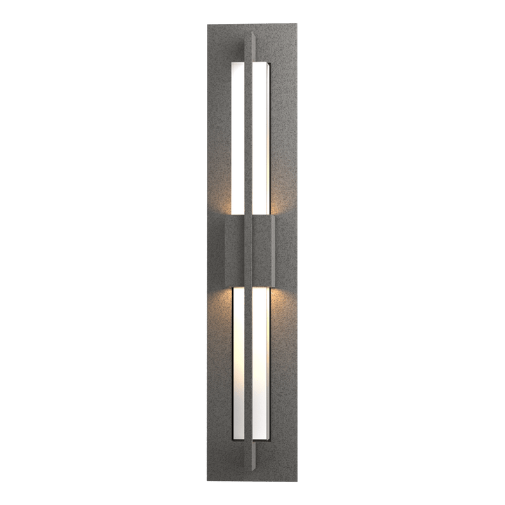 Hubbardton Forge Double Axis Small LED Outdoor Sconce Outdoor Wall Lights Hubbardton Forge Coastal Natural Iron Clear Glass (ZM)