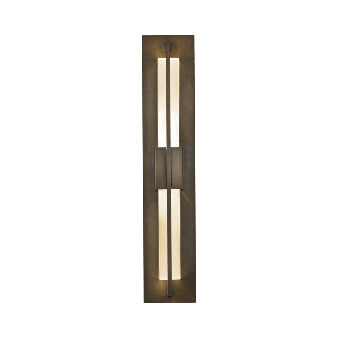Hubbardton Forge Double Axis Small LED Outdoor Sconce Outdoor Wall Lights Hubbardton Forge Coastal Bronze Clear Glass (ZM)