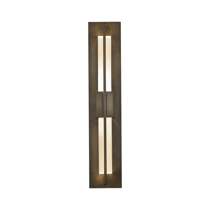 Hubbardton Forge Double Axis Small LED Outdoor Sconce Outdoor Wall Lights Hubbardton Forge Coastal Bronze Clear Glass (ZM)